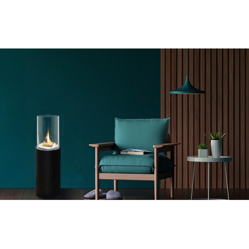 BIO kamin ROMA 26,5x80,5 cm 2kW crna + zaštitni pokrov