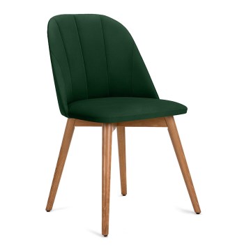 Blagovaonska stolica BAKERI 86x48 cm tamno zelena/svijetli hrast