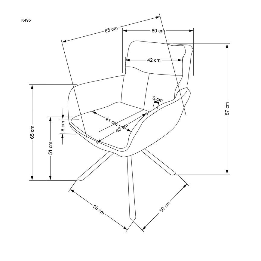 Blagovaonska stolica HALSA, 1 kom., siva
