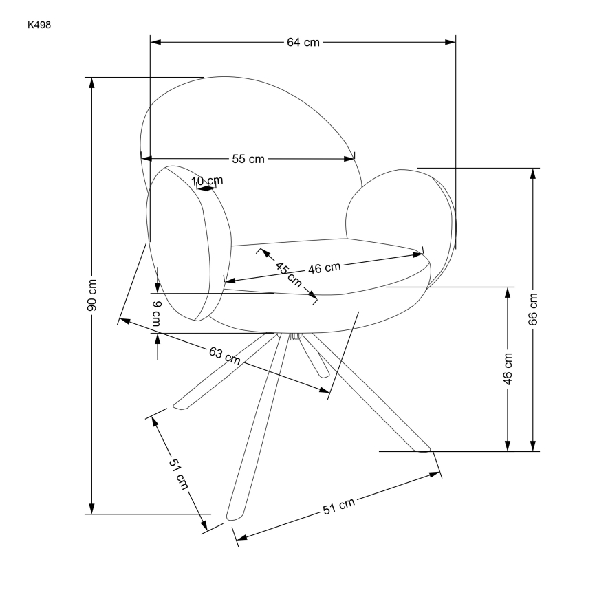 Blagovaonska stolica KIVA, 1 kom., smeđa