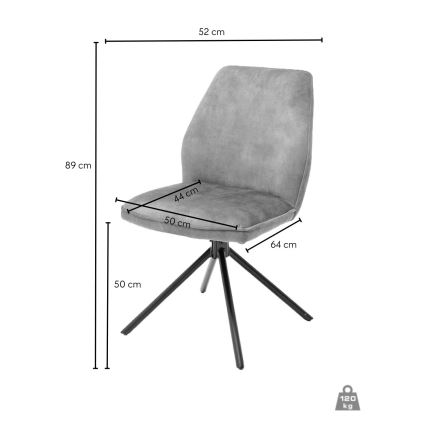 Blagovaonska stolica NEXORO, 1 kom, siva