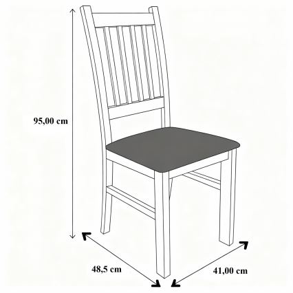 Blagovaonska stolica SIMON buk/tamno smeđa