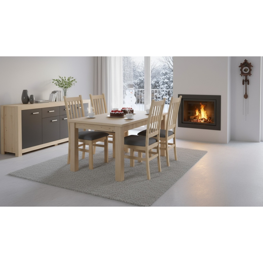 Blagovaonska stolica SIMON hrast/tamnosiva