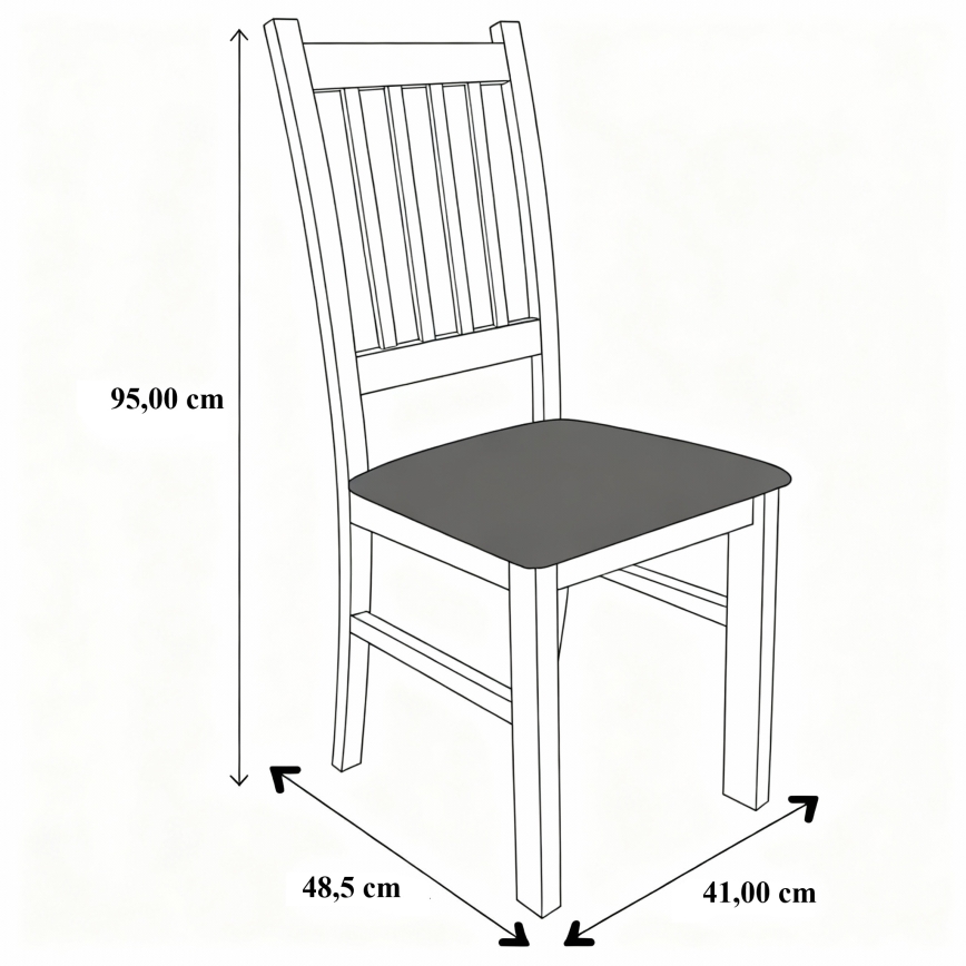 Blagovaonska stolica SIMON hrast/tamnosiva