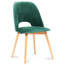 Blagovaonska stolica TINO 86x48 cm tamno zelena/bukva