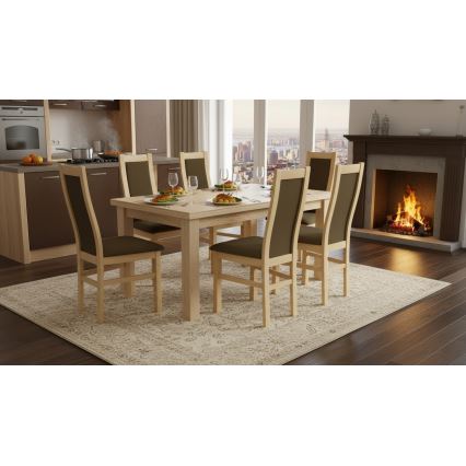 Blagovaonska stolica ZOE hrast/tamno smeđa