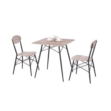 Blagovaonski set KABIR 70x70 cm hrast/crna