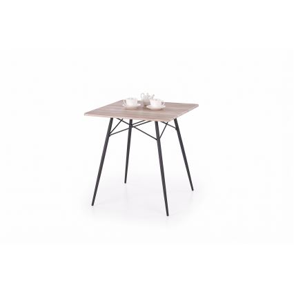 Blagovaonski set KABIR 70x70 cm hrast/crna