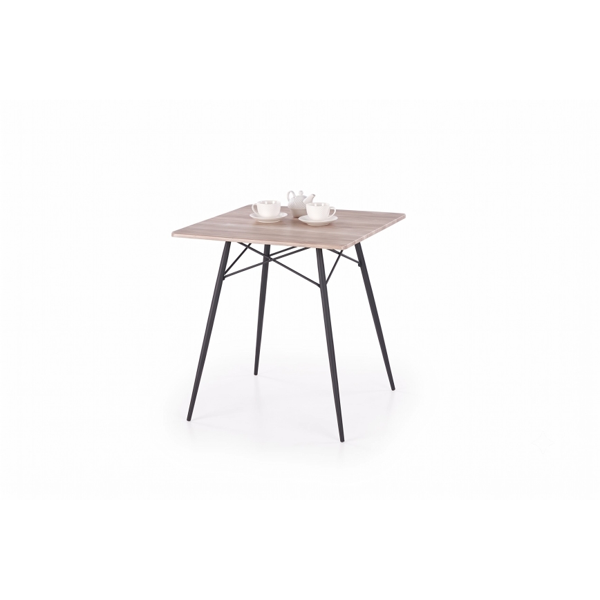 Blagovaonski set KABIR 70x70 cm hrast/crna