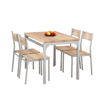 Blagovaonski set MALCOLM 110x70 cm, metal/hrast sonoma