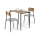 Blagovaonski set NANDO 84x54 cm siva/smeđa/crna