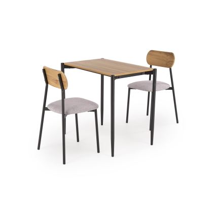 Blagovaonski set NANDO 84x54 cm siva/smeđa/crna