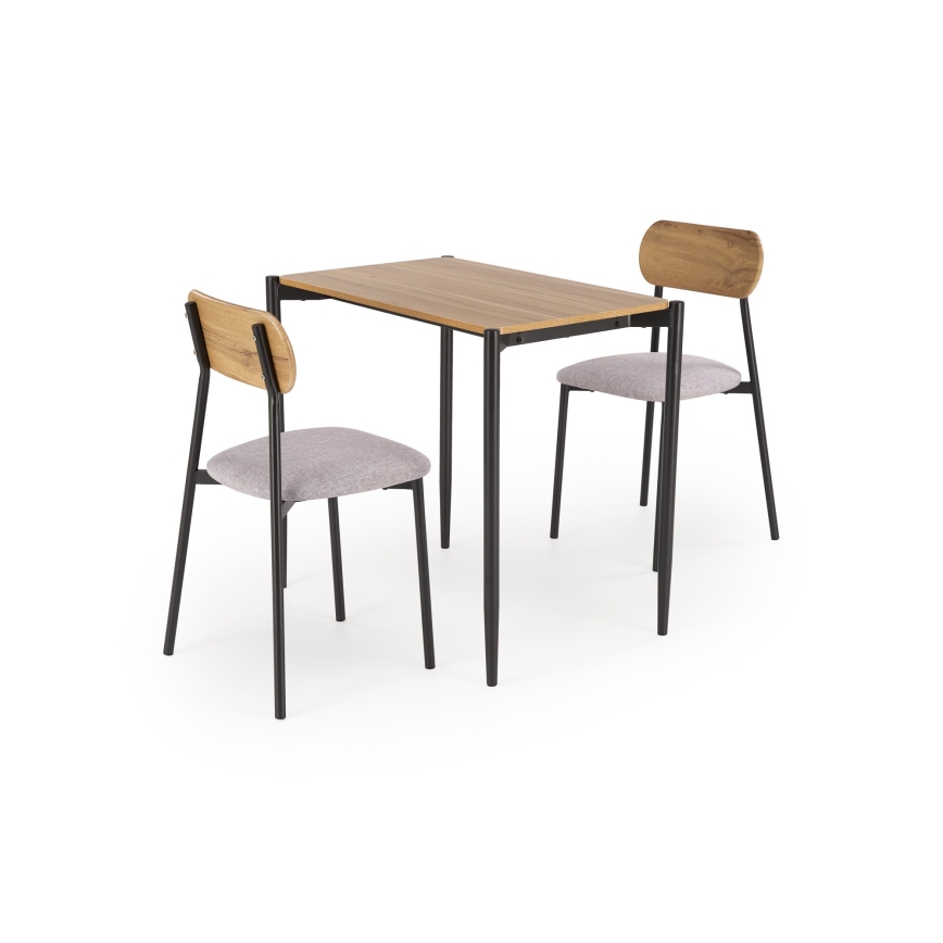 Blagovaonski set NANDO 84x54 cm siva/smeđa/crna