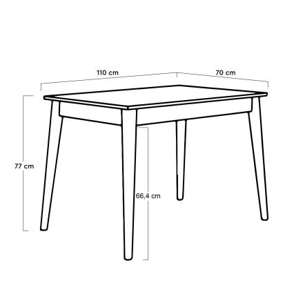 Blagovaonski stol 77x110 cm bijeli