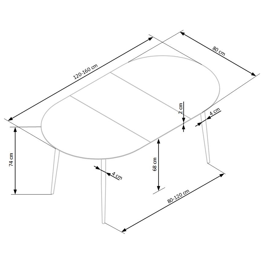 Blagovaonski stol BALNOR hrast/crna