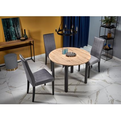 Blagovaonski stol CALMIO hrast artisan/crna