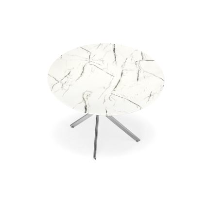 Blagovaonski stol ESTEN 100 cm bijela/srebrna