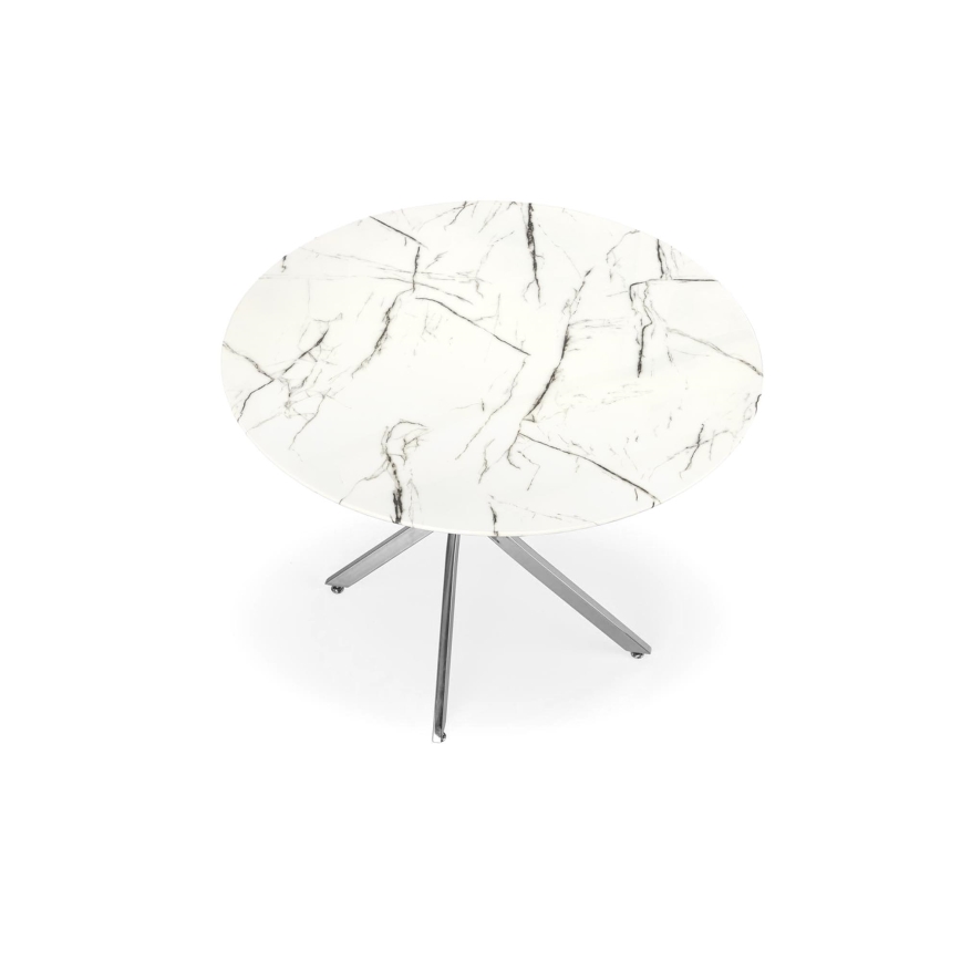 Blagovaonski stol ESTEN 100 cm bijela/srebrna