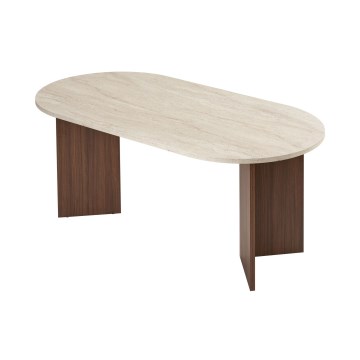 Blagovaonski stol NEL 180x90 cm travertin/orah