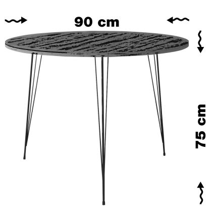 Blagovaonski stol SANDALF 75x90 cm bež/crna