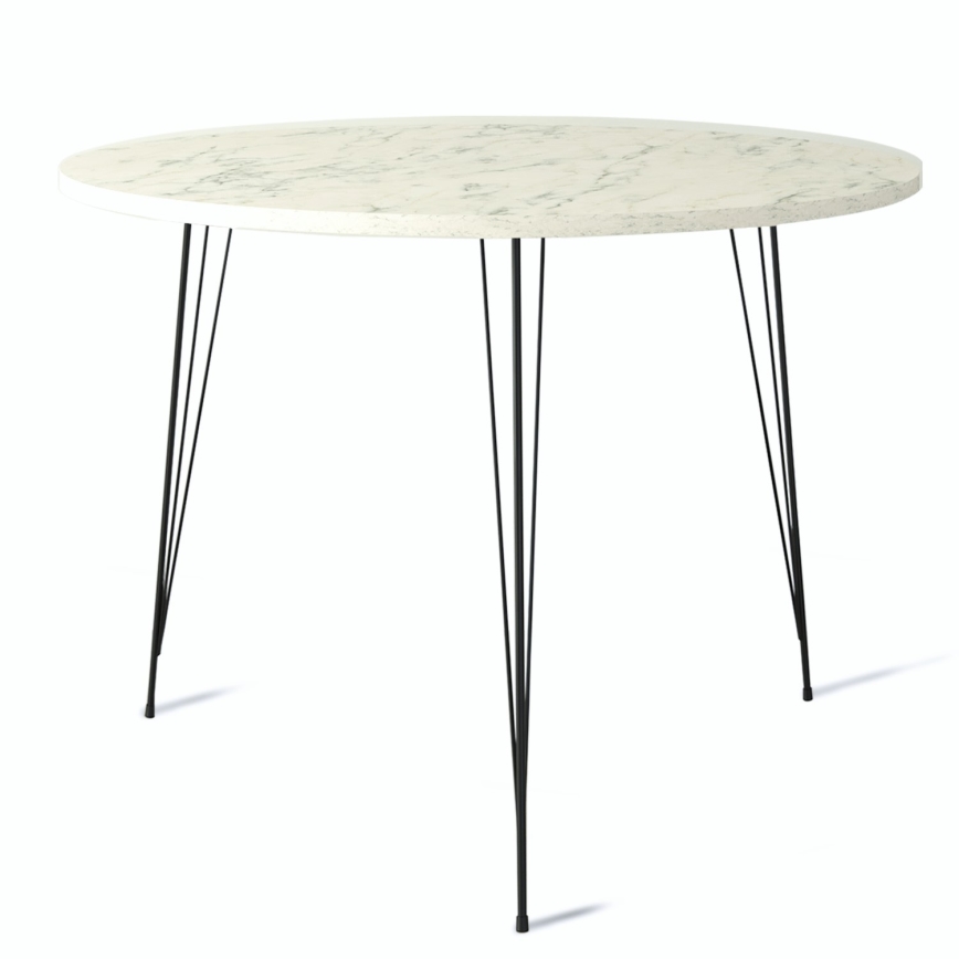 Blagovaonski stol SANDALF 75x90 cm bijela/crna
