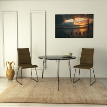 Blagovaonski stol SANDALF 75x90 cm crna
