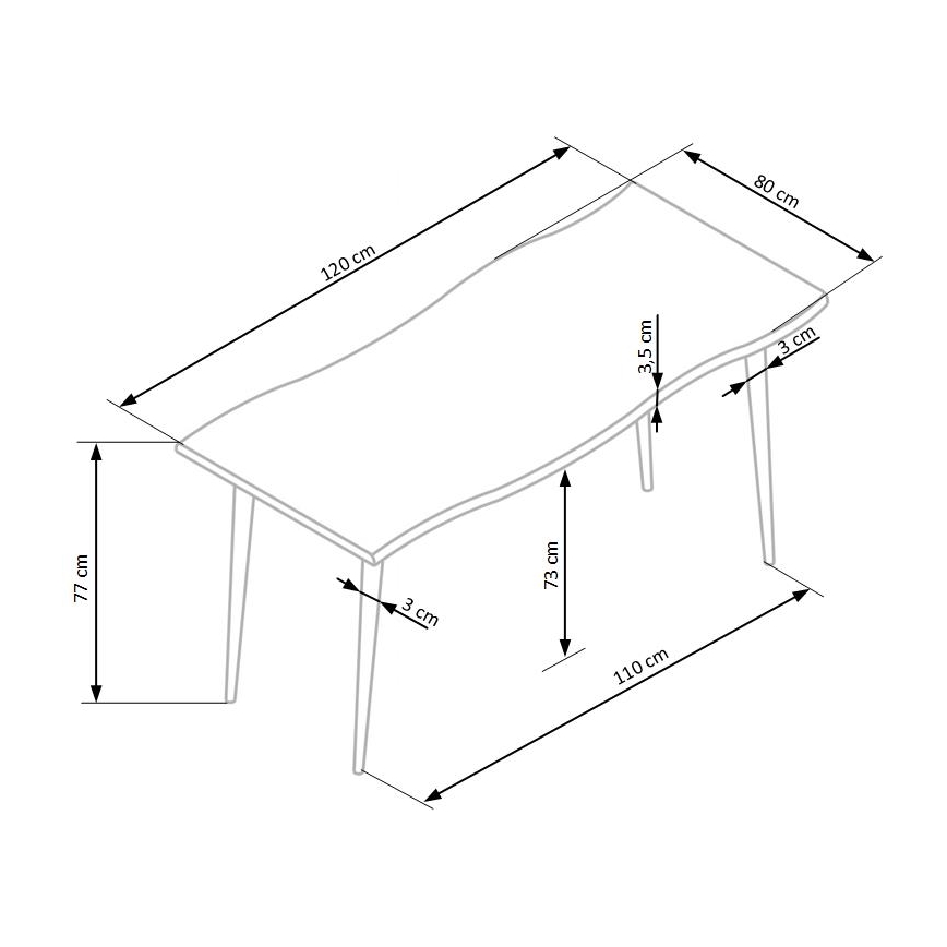 Blagovaonski stol SOLACE hrast/crna