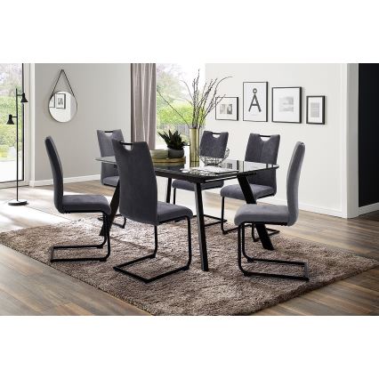 Blagovaonski stolci GALIRA, 4 kom, sivi