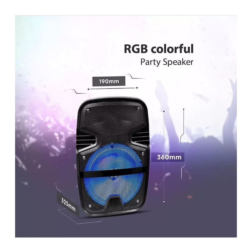 Bluetooth prijenosni zvučnik s mikrofonom 15W/3,7V LED RGB + DU