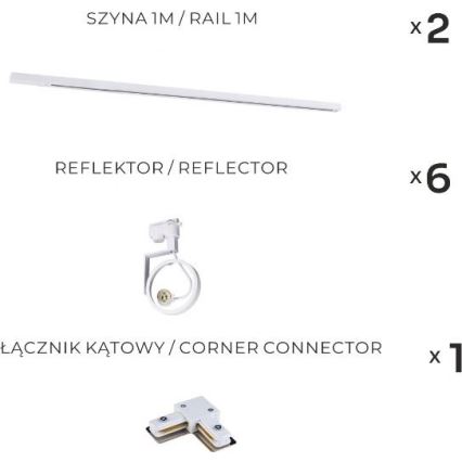 Bodovo svjetlo Zuma Line u sustavu s trakama 6xGU10/15W/230V bijelo