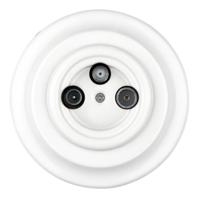 Bohemia-Design - Bijela porculanska retro TV/SAT-W utičnica s okvirom