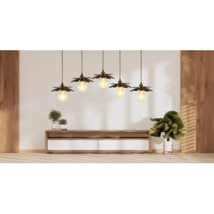 Bohemia-Design - Luster na sajli 1xE27/60W/230V brončana
