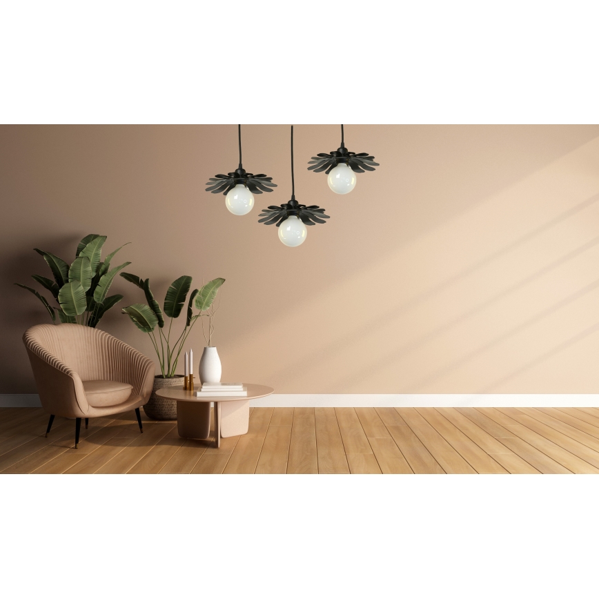 Bohemia-Design - Luster na sajli 1xE27/60W/230V crna