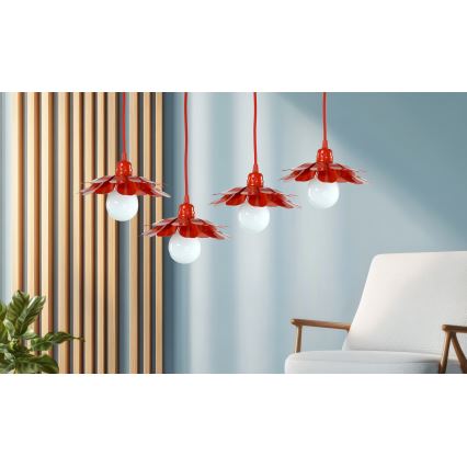 Bohemia-Design - Luster na sajli 1xE27/60W/230V crvena