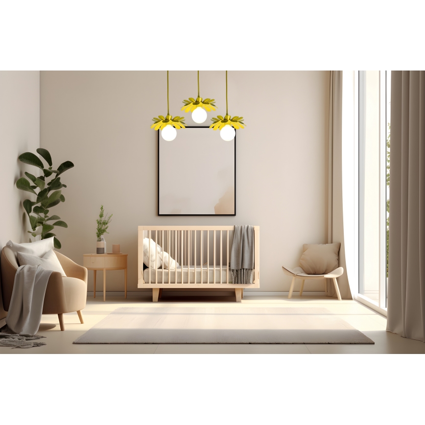 Bohemia-Design - Luster na sajli 1xE27/60W/230V žuta