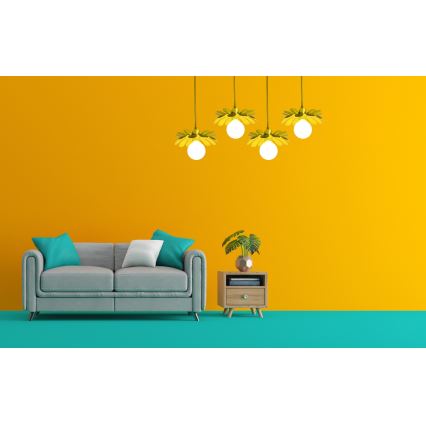 Bohemia-Design - Luster na sajli 1xE27/60W/230V žuta