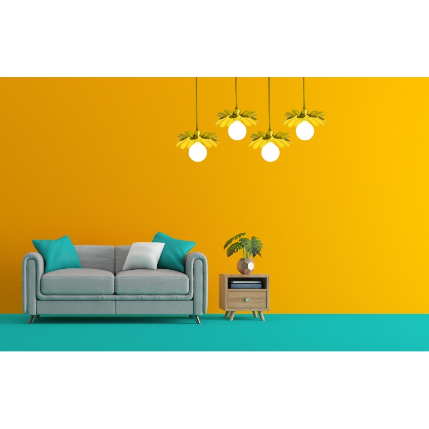 Bohemia-Design - Luster na sajli 1xE27/60W/230V žuta