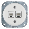 Bohemia-Design - Porcelanski retro Ethernet utičnica bez okvira 2x CAT.5E bijela