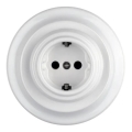 Bohemia-Design - Porculanska retro kućna utičnica s okvirom SCHUKO 250V/16A bijela