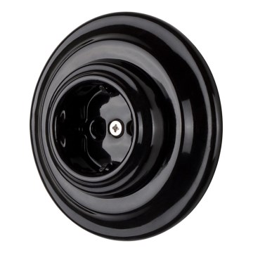 Bohemia-Design - Porculanska retro zidna utičnica s okvirom SCHUKO 250V/16A crna