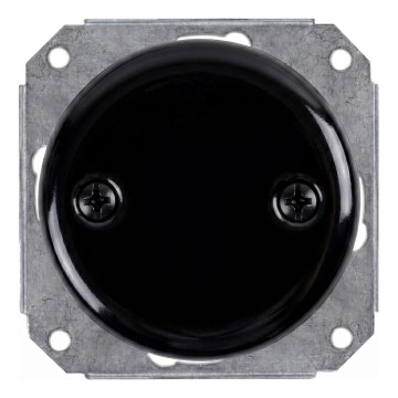 Bohemia-Design - Porculanski retro poklopac za elektroinstalaciju u crnoj boji