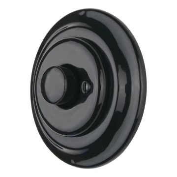 Bohemia-Design - Porculanski retro rotacijski prigušivač s okvirom 250V/10A crni