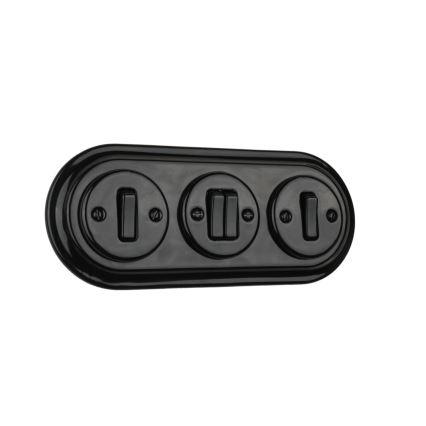 Bohemia-Design - Porculanski retro trostruki okvir, crni