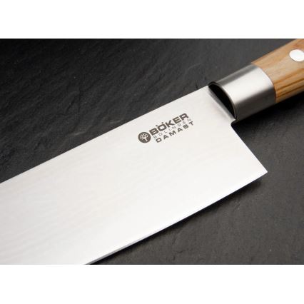Böker - Damaskski kuhinjski nož DAMAST OLIVE 21,2 cm maslinovo drvo