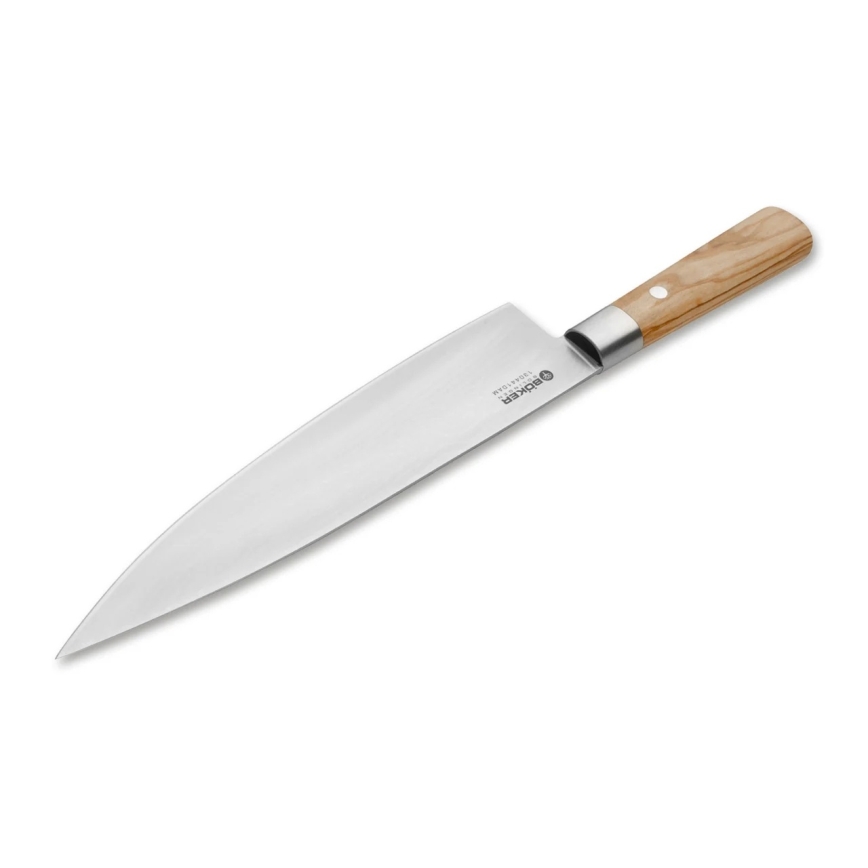 Böker - Damaskski kuhinjski nož DAMAST OLIVE 21,2 cm maslinovo drvo