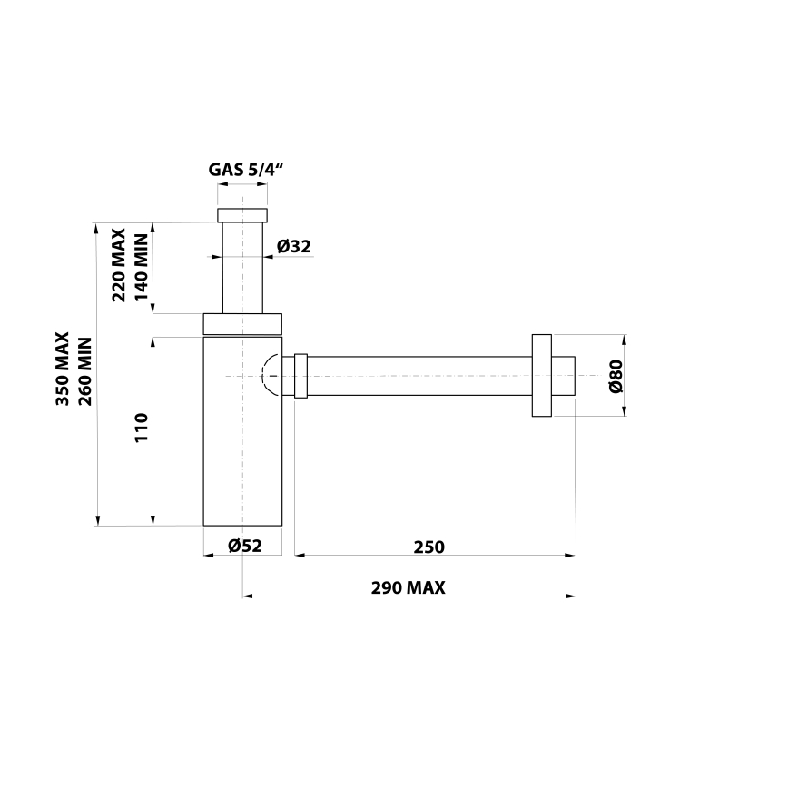 Bonomini - Sifon za umivaonik KING, polirani krom