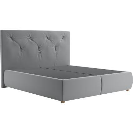 Boxspring krevet ELEN s madracem i topperom 160x200 cm siva