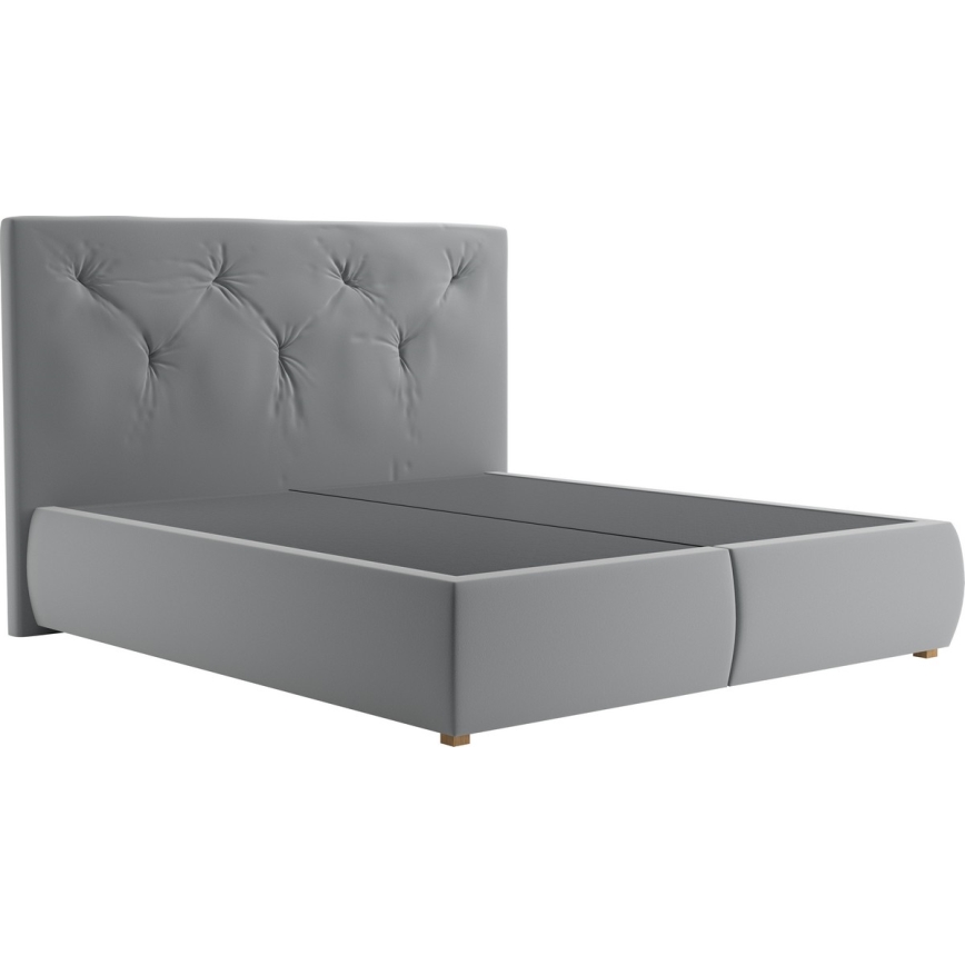 Boxspring krevet ELEN s madracem i topperom 160x200 cm siva
