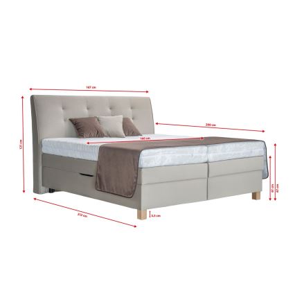 Boxspring krevet s madracem BEA 160x200 cm bež
