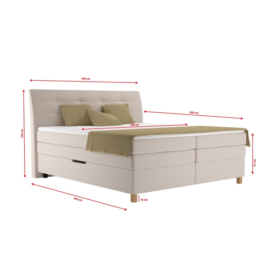 Boxspring krevet s madracem BEA 180x200 cm bež